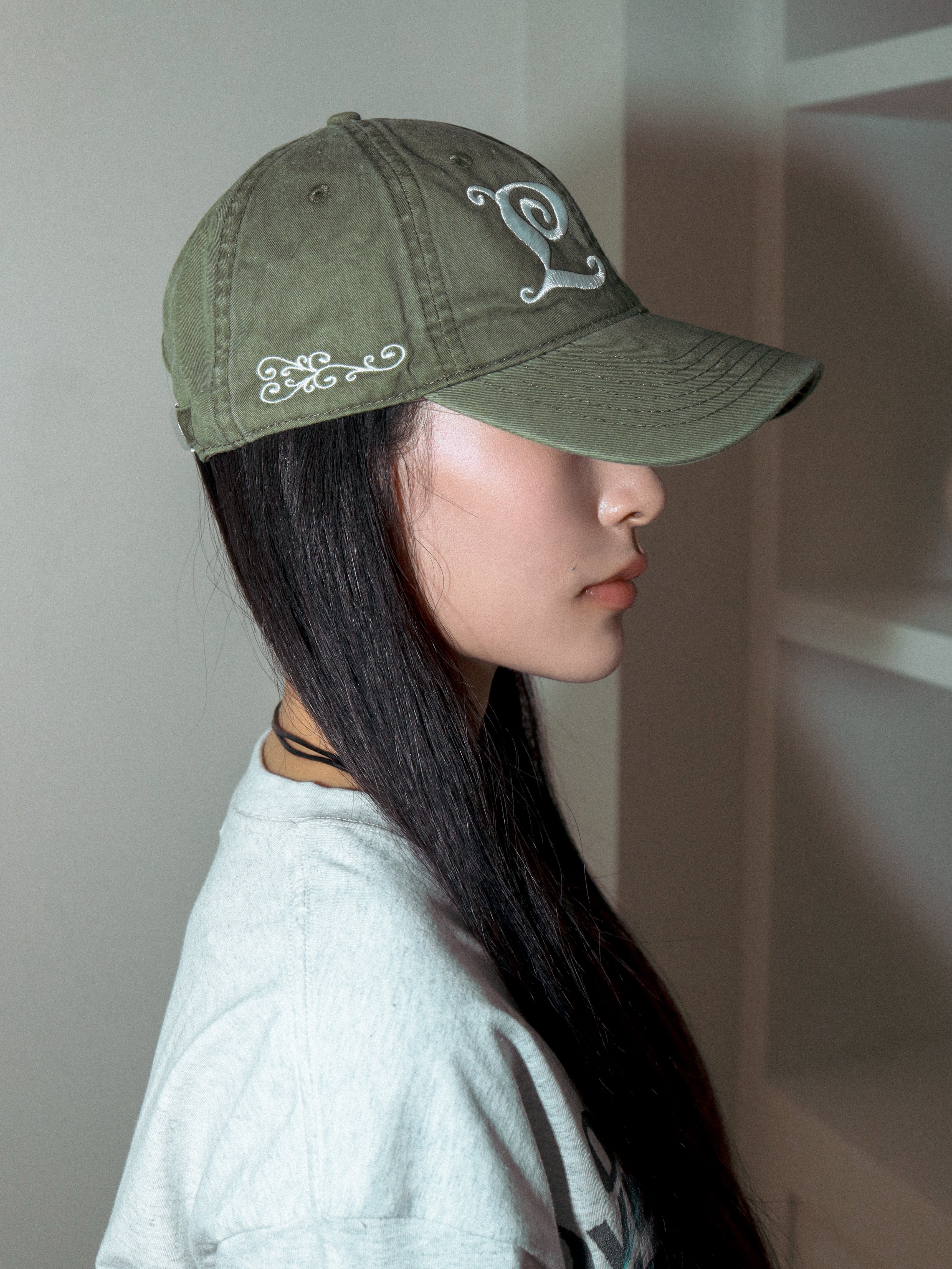 LC Logo Cap Washed Olive Green