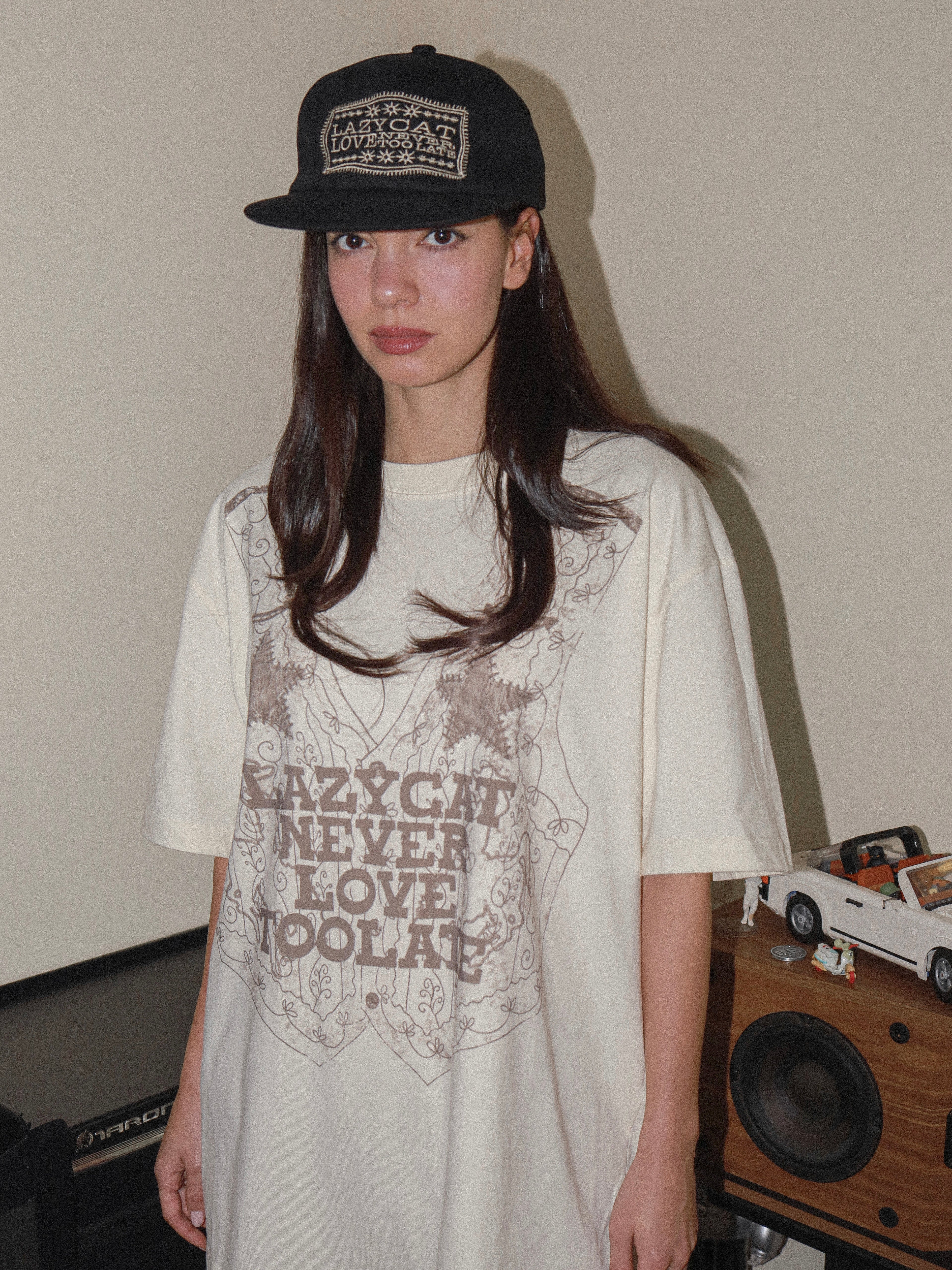 Lazy Cat Vest Tee Creamy Yellow
