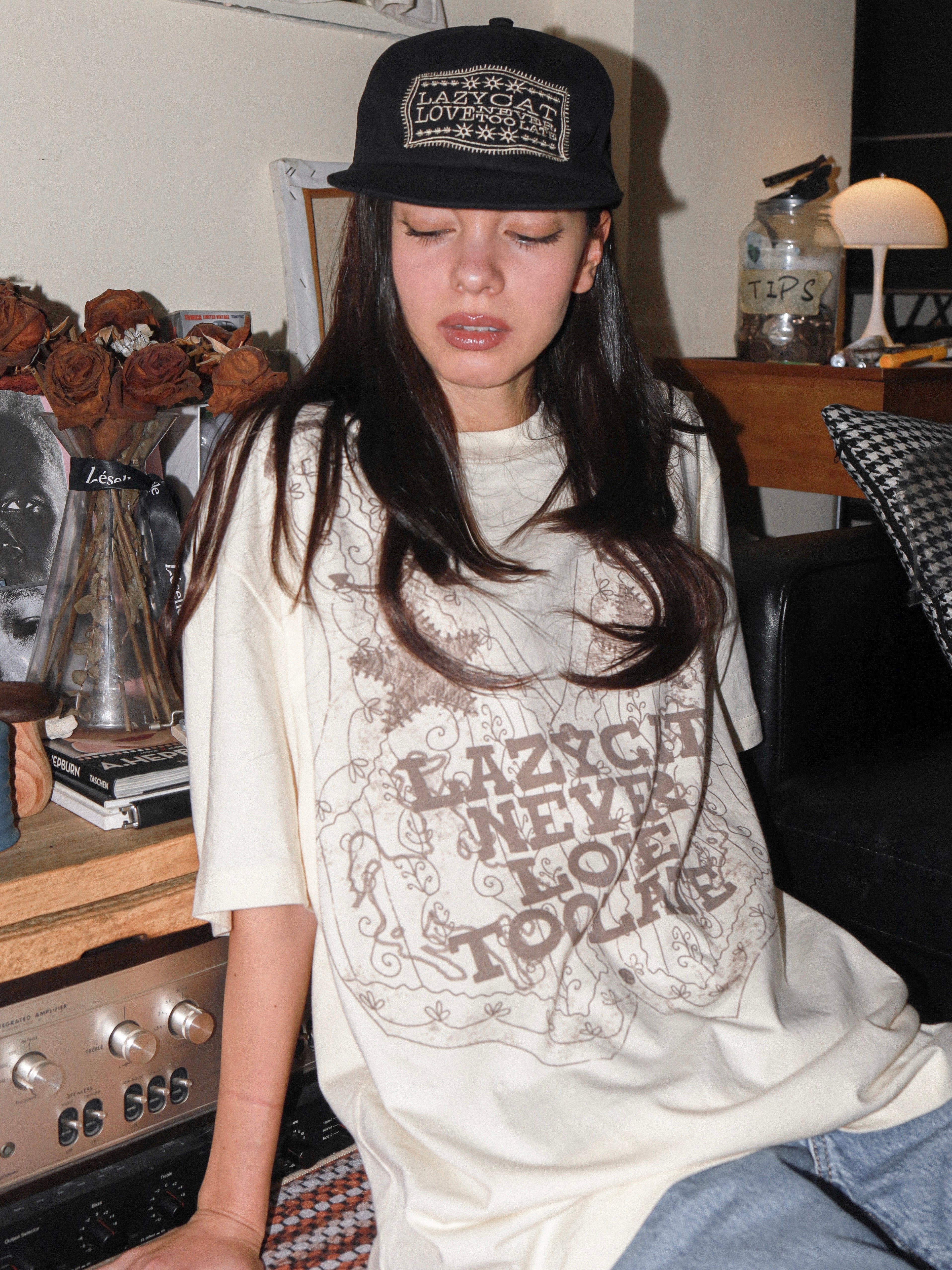 Lazy Cat Vest Tee Creamy Yellow