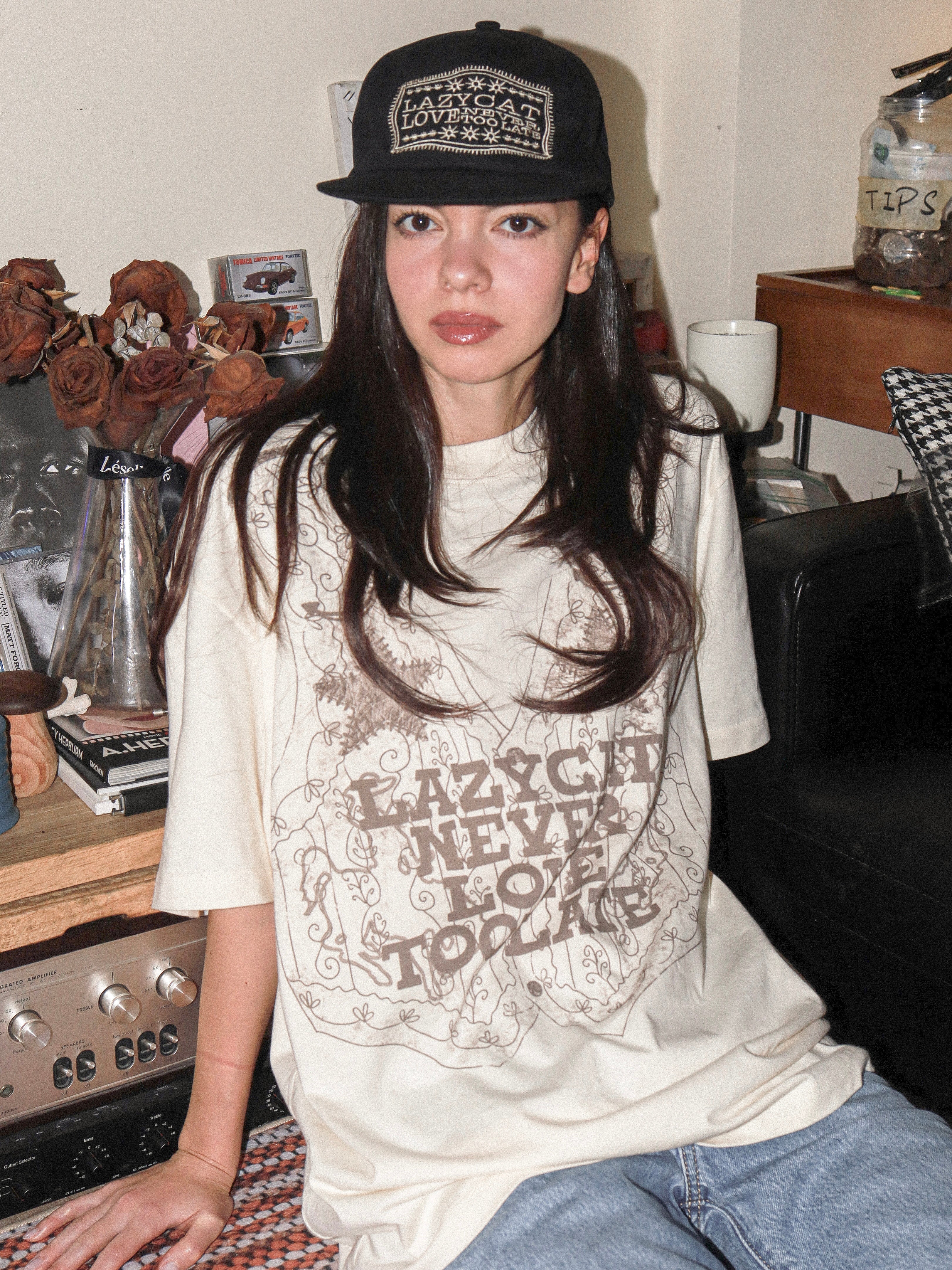 Lazy Cat Vest Tee Creamy Yellow
