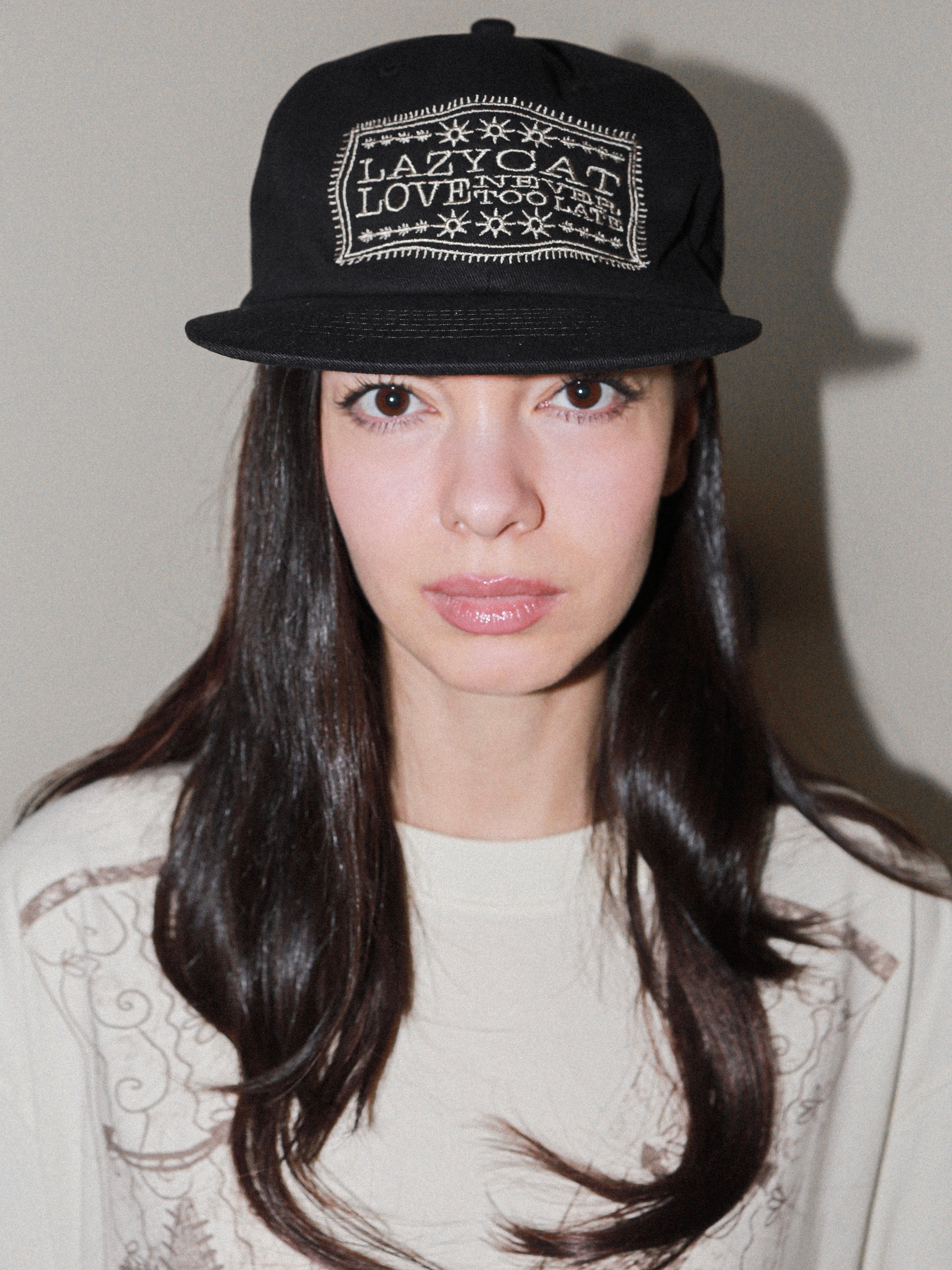 Lazy Cat Logo Cap Black