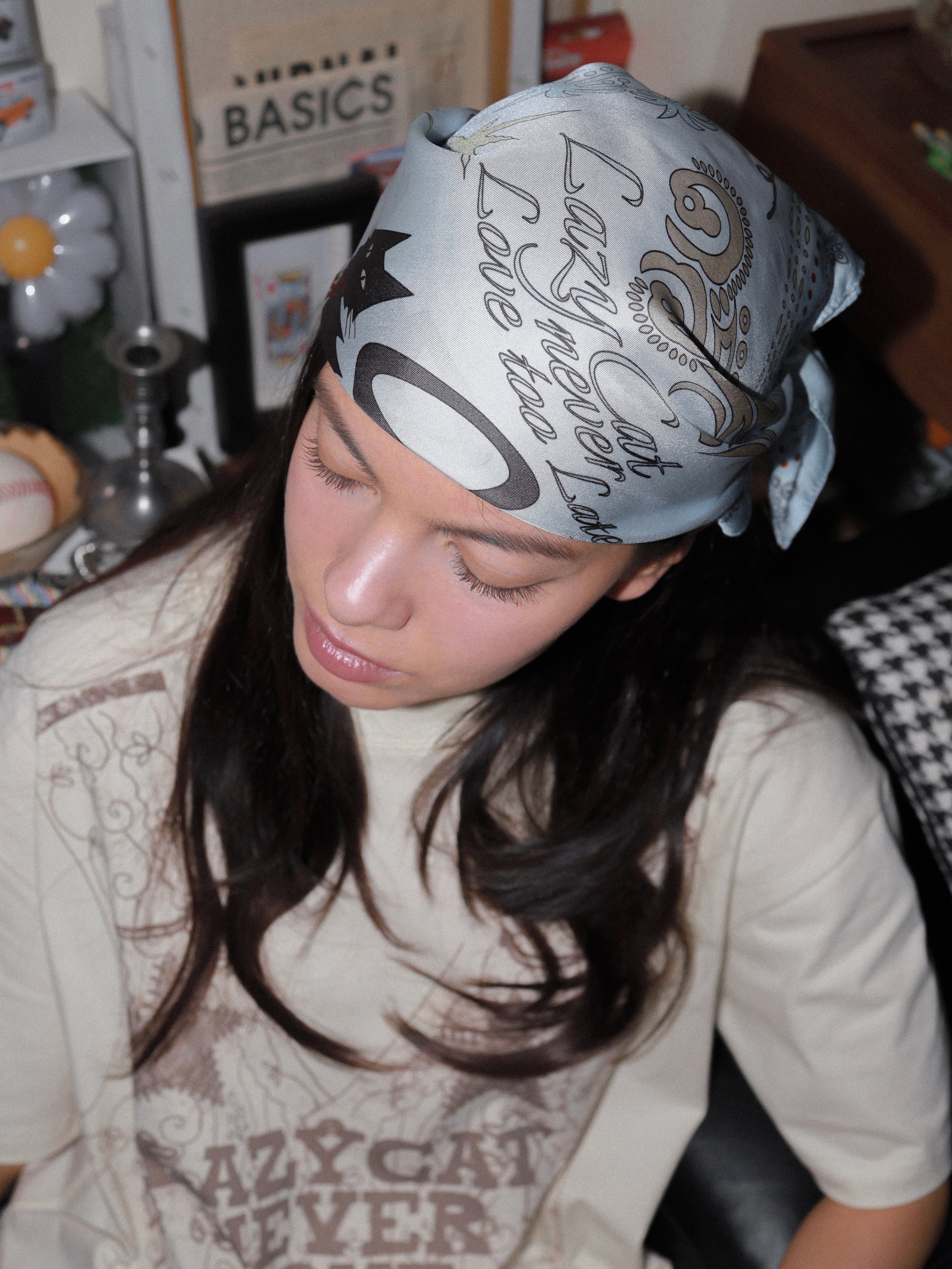 Boots Cat Scarf Light Blue