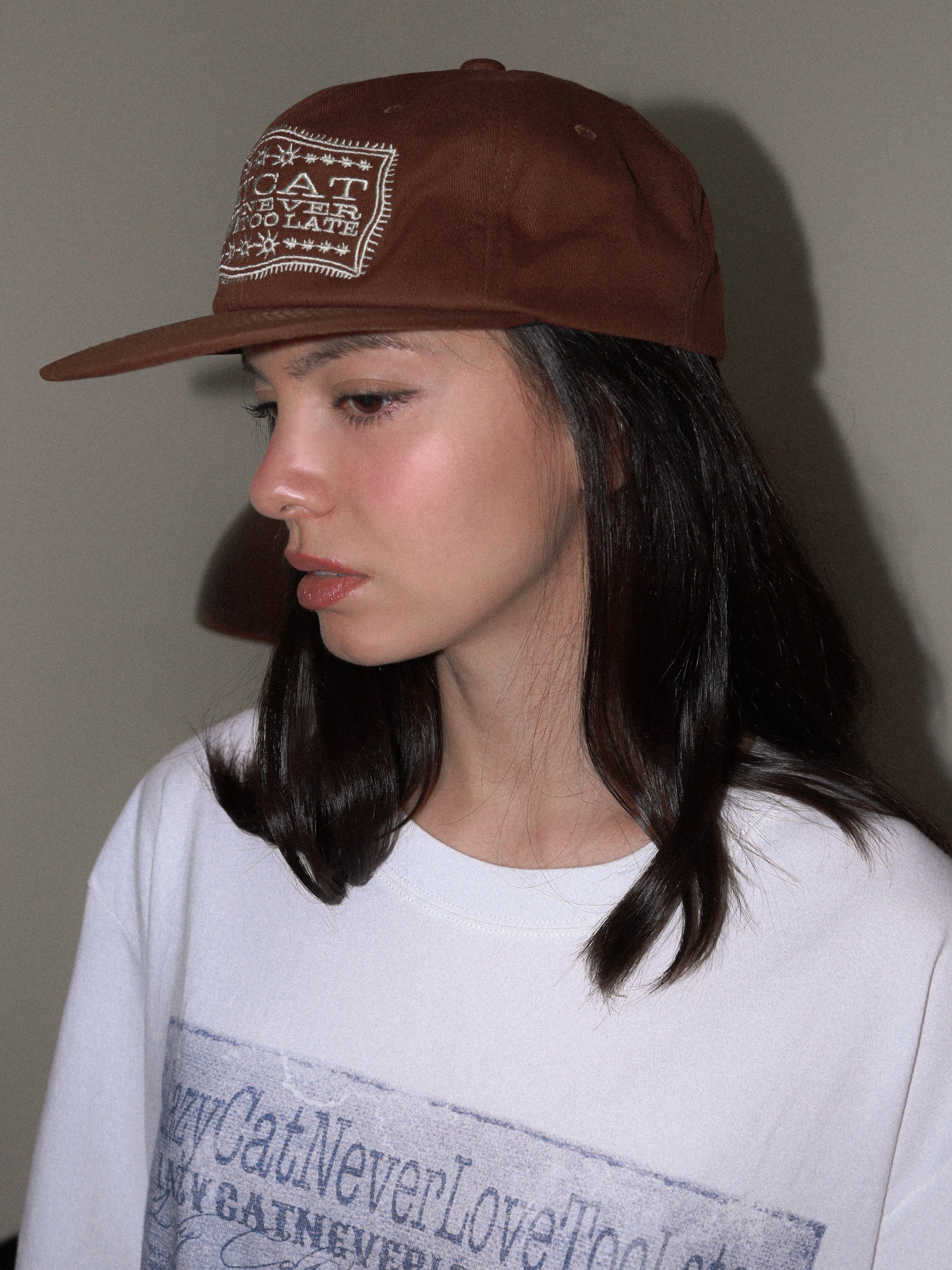 Lazy Cat Logo Cap Brown