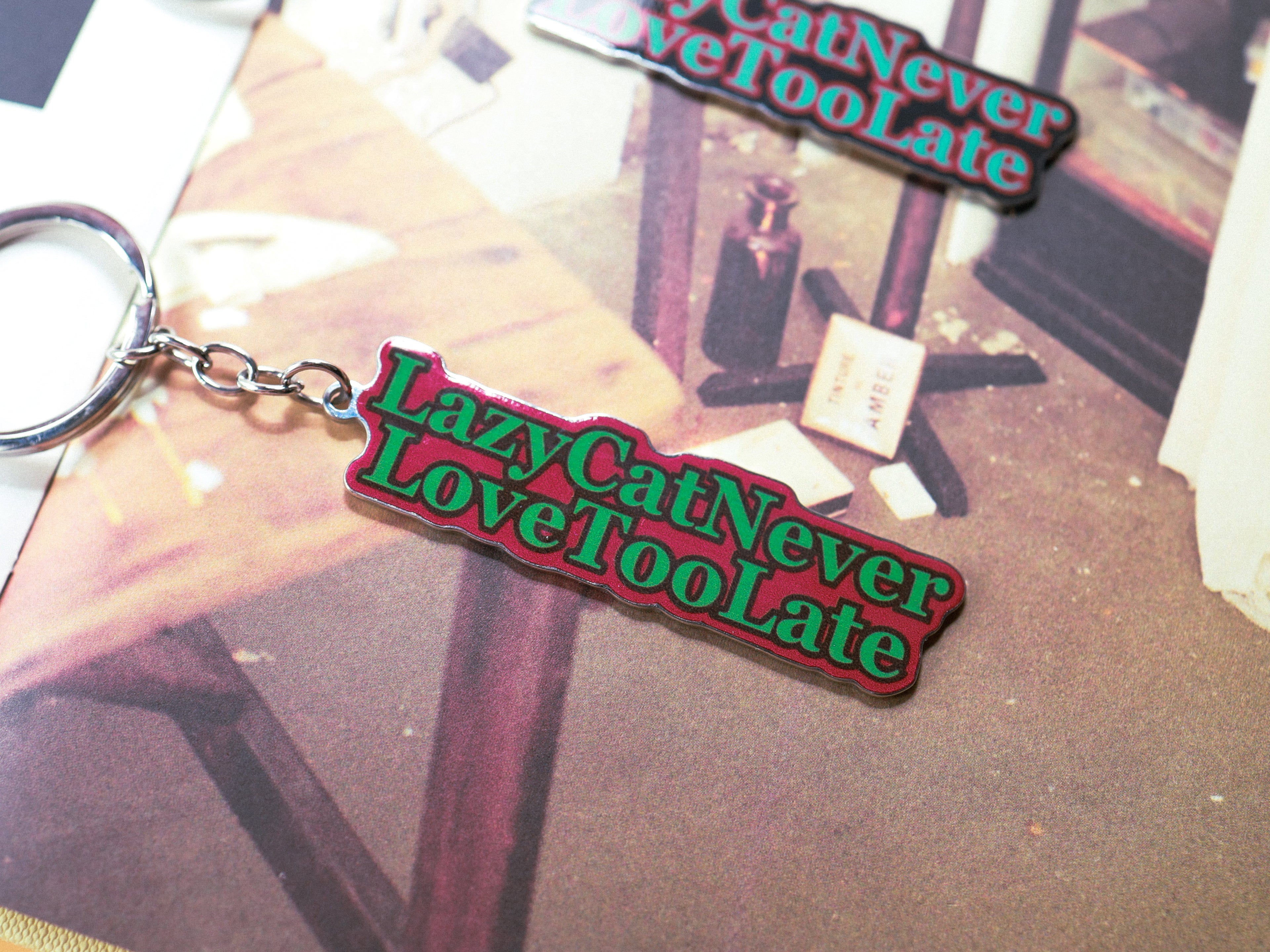 Lazy Cat Logo Key Chain set (Red)