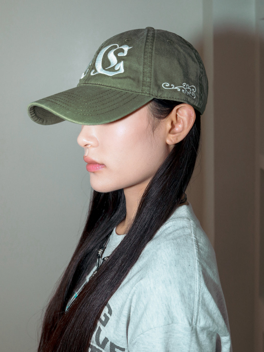 LC Logo Cap Washed Olive Green
