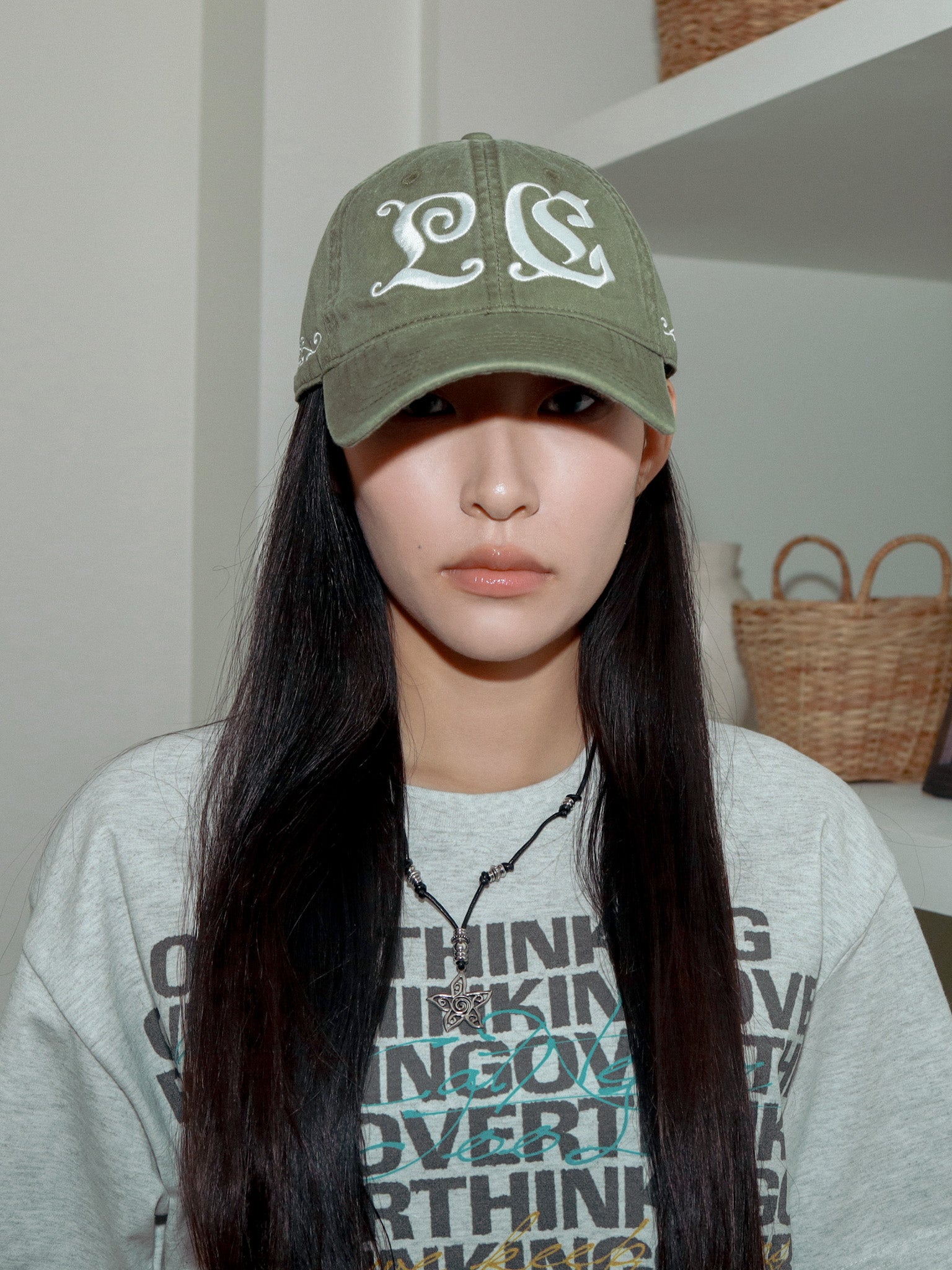 LC Logo Cap Washed Olive Green