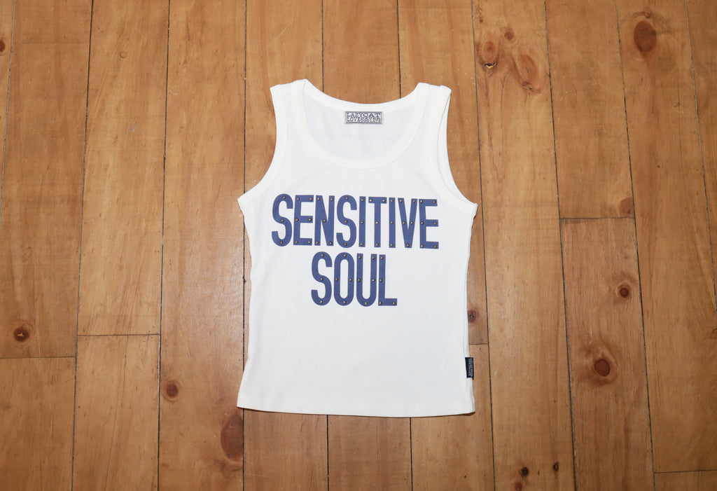 "Sensitive Soul" Sleeveless White