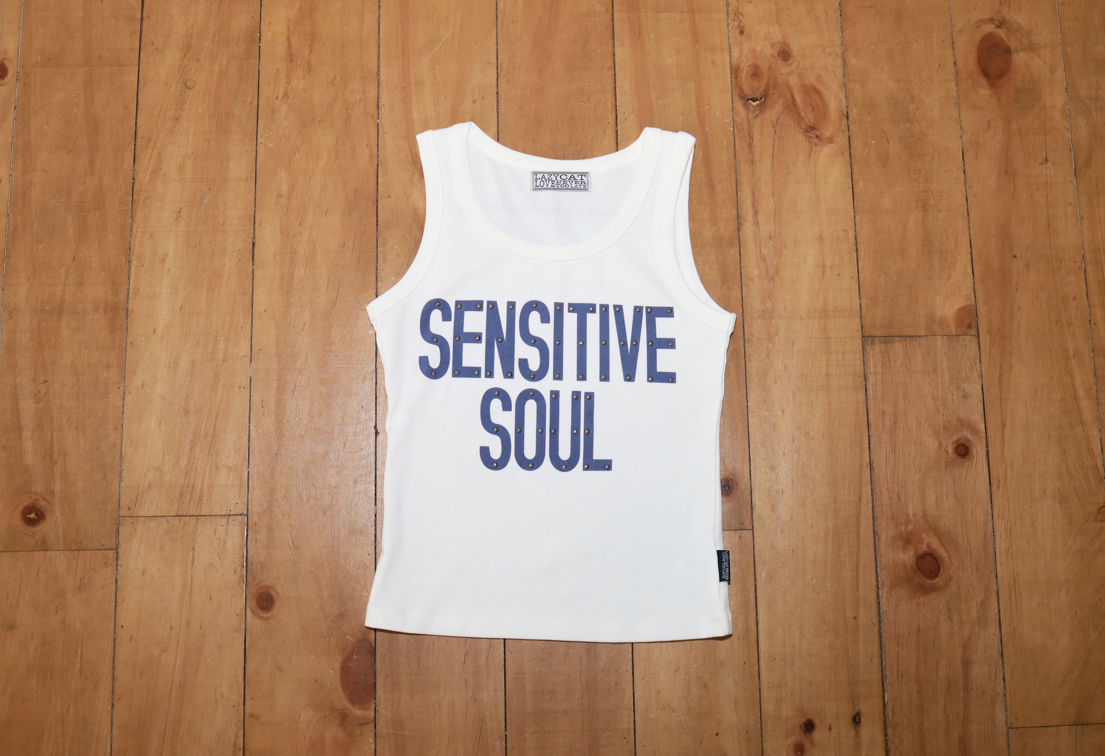 "Sensitive Soul" Sleeveless White