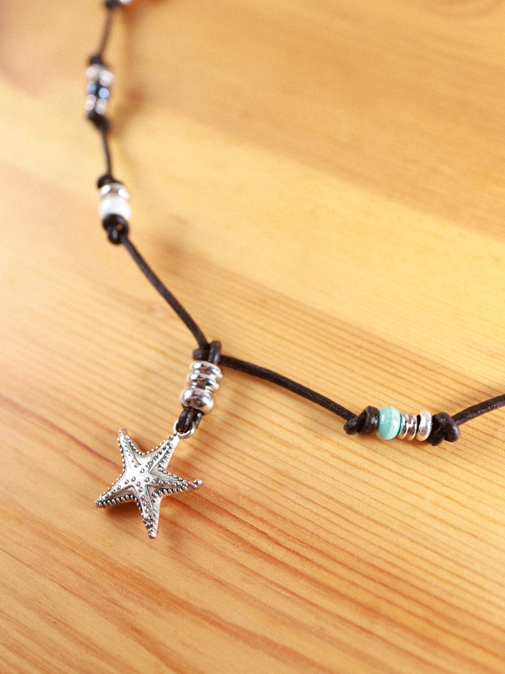 'Starfish' Handmade Necklace Brown