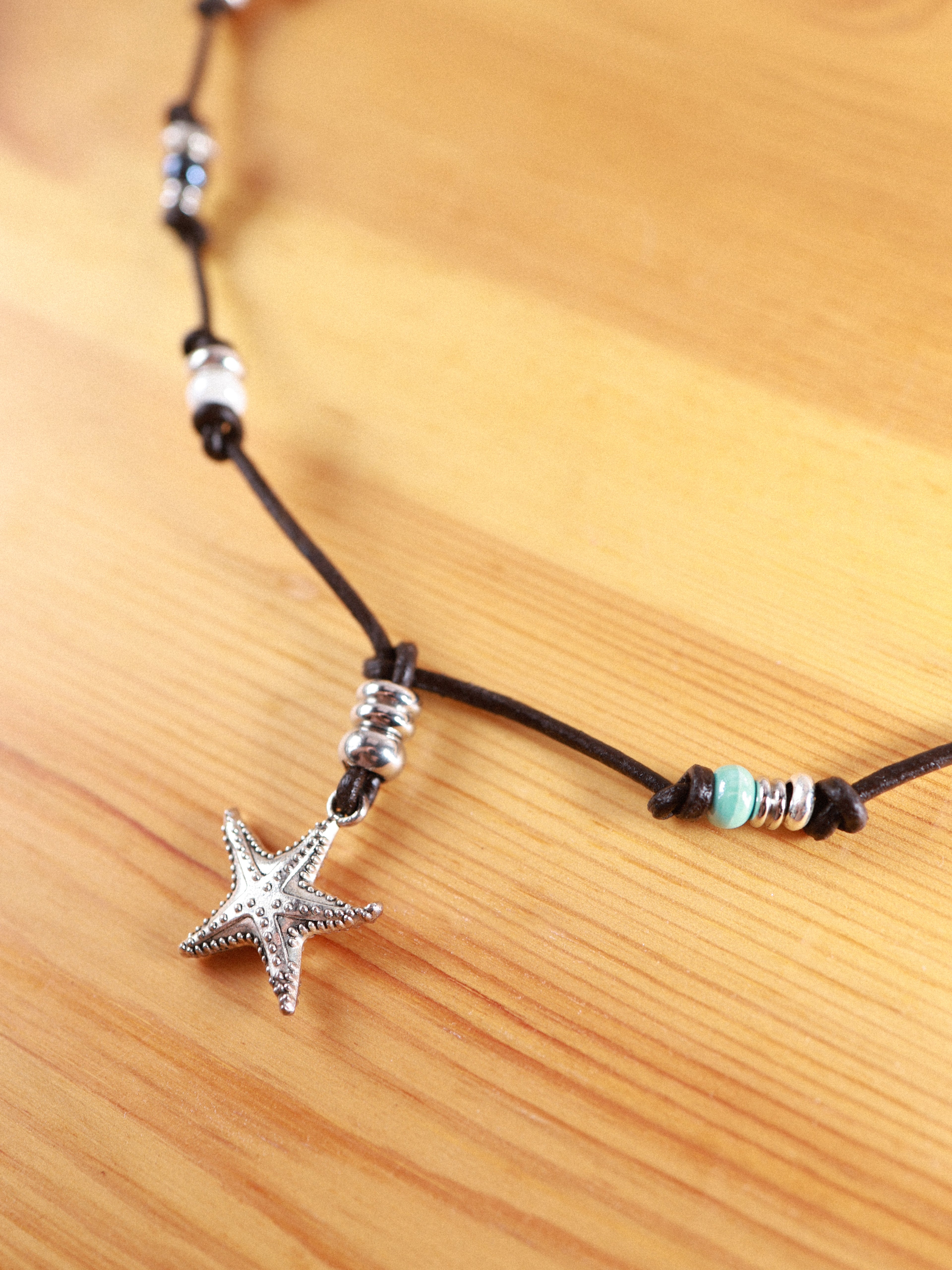 'Starfish' Handmade Necklace Brown