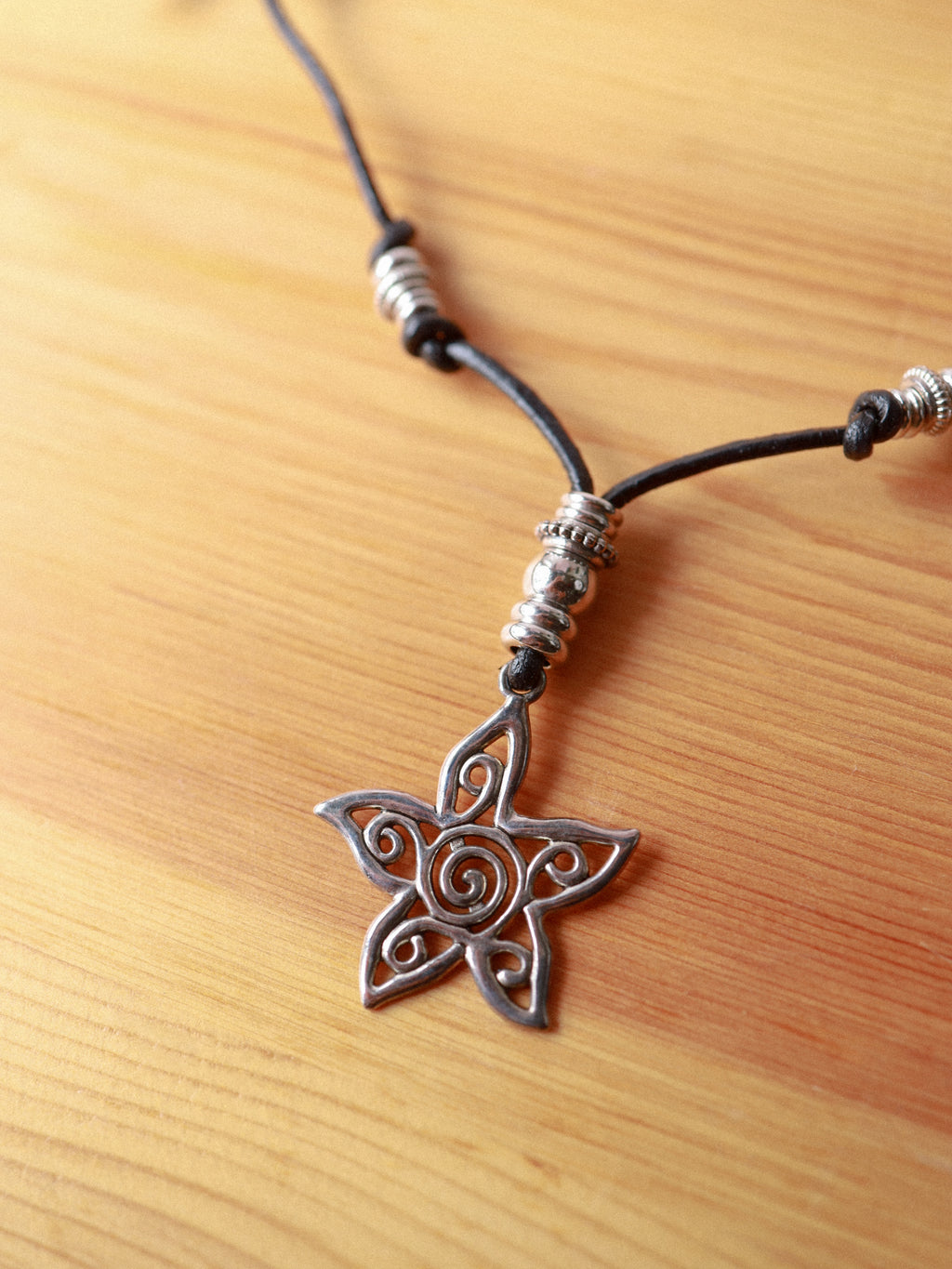 'Flower' Handmade Necklace Black