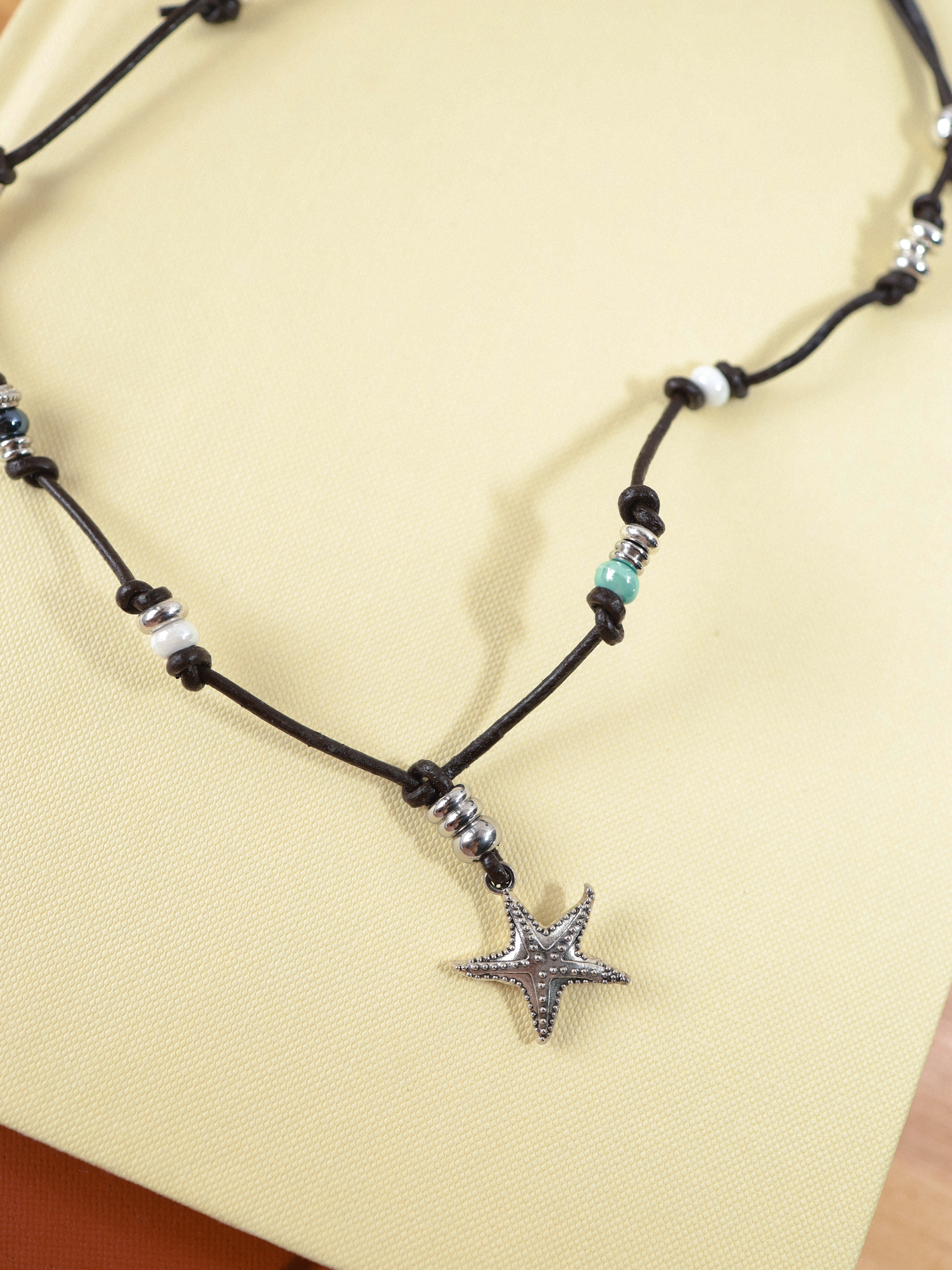 'Starfish' Handmade Necklace Brown