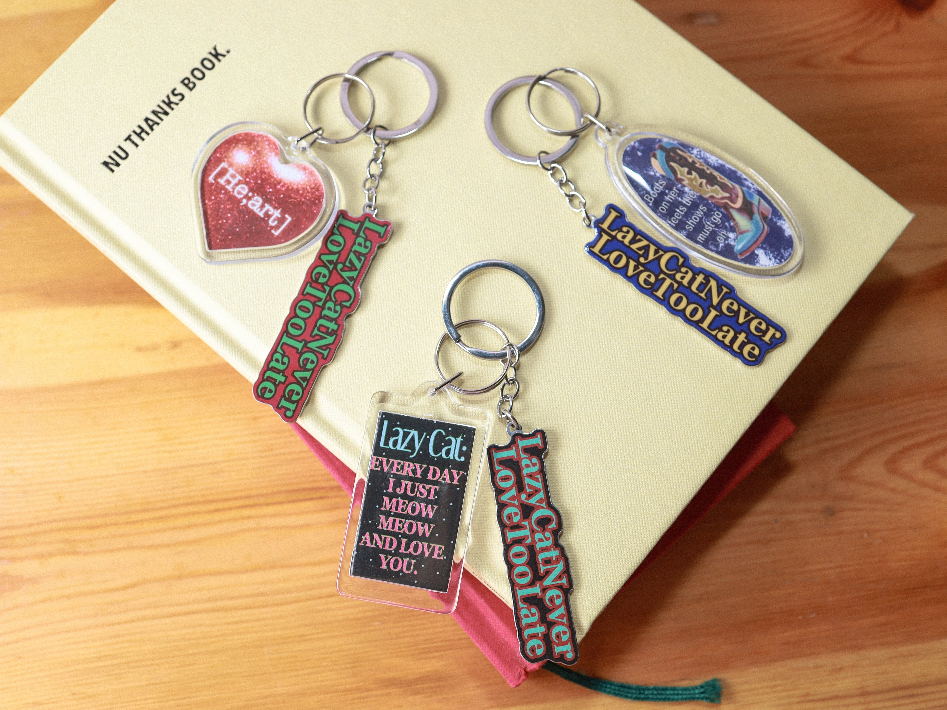 Lazy Cat Logo Key Chain set (Red)