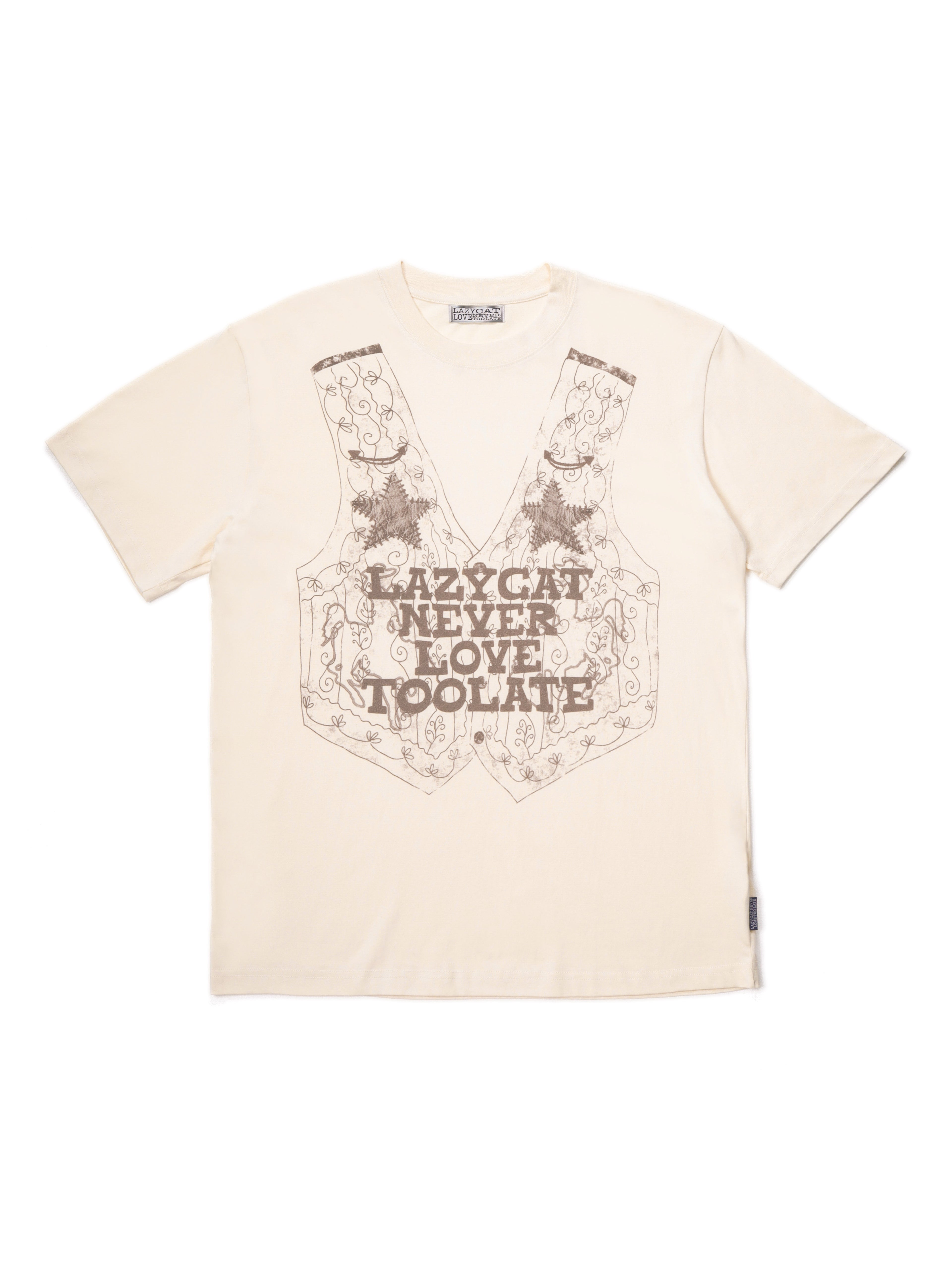 Lazy Cat Vest Tee Creamy Yellow