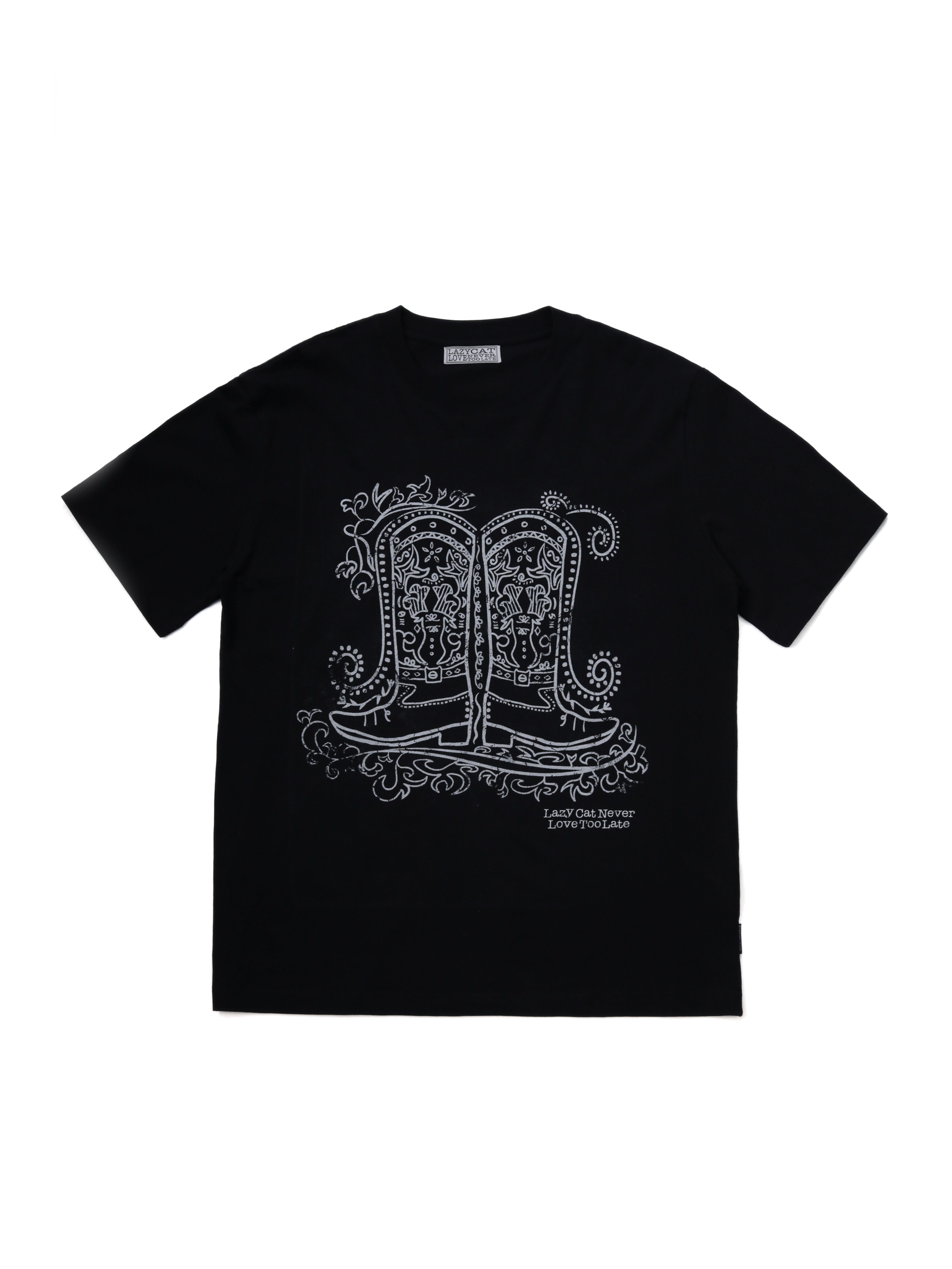 Lazy Cat Boots Tee Black