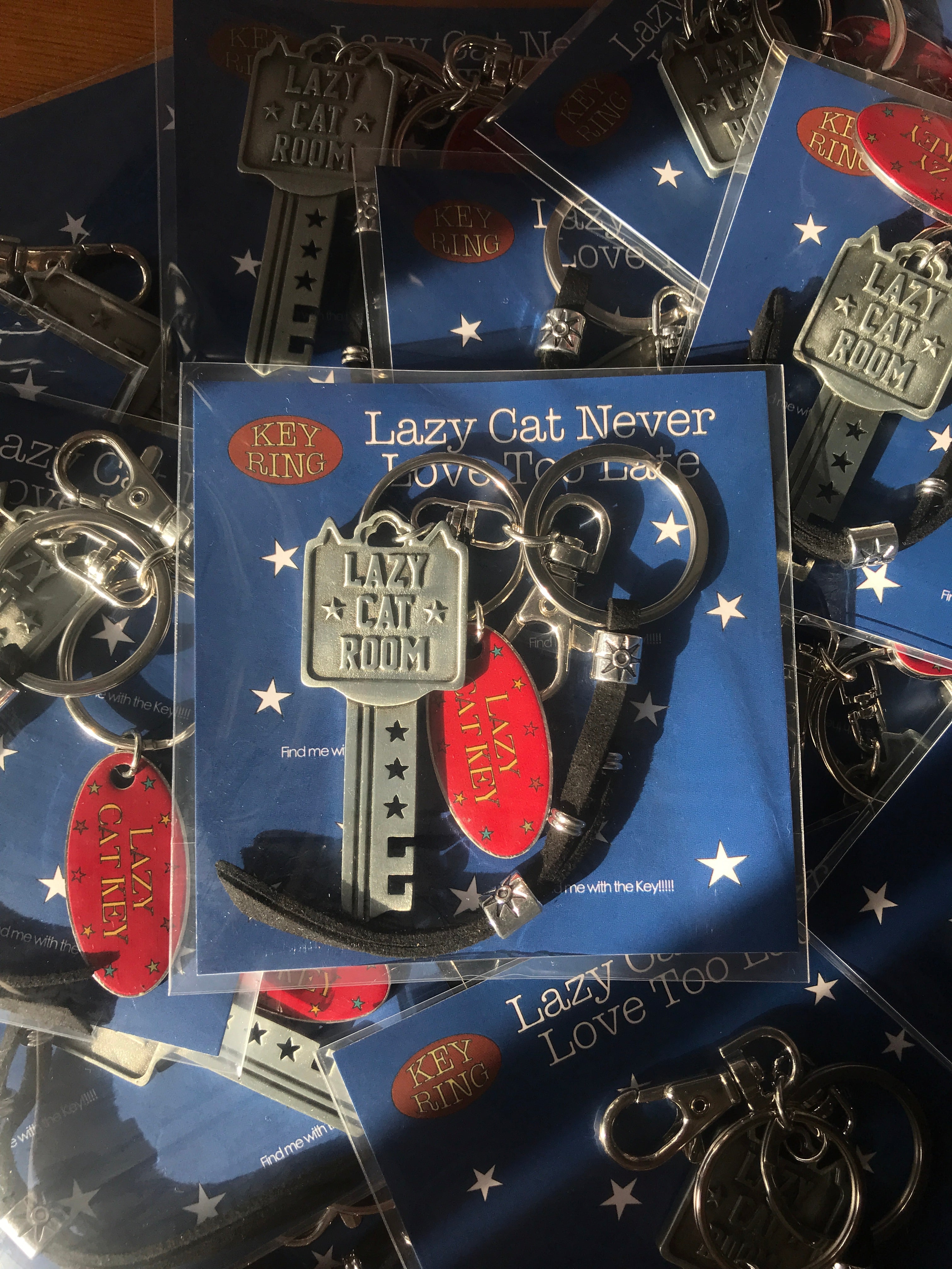 Lazy Cat Home Key Chain
